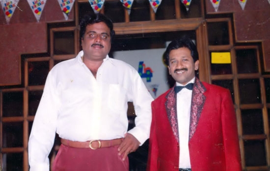 Nagendra Prasad with Cine star Ambrish on the occasion of his son Abishek's birthday